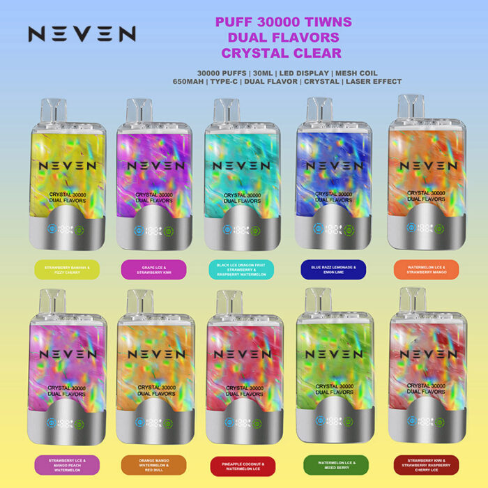NEVEN Twins puff 30k 40k puffs vape crystal dual flavor vaper EU warehouse vapen puff 30000 40000 puffs vapes dual tank dual mesh coil LED screen coming puff 50K Vape - Image 8