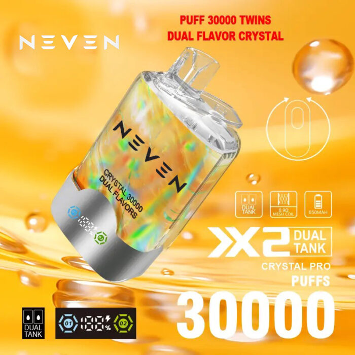 NEVEN Twins puff 30k 40k puffs vape crystal dual flavor vaper EU warehouse vapen puff 30000 40000 puffs vapes dual tank dual mesh coil LED screen coming puff 50K Vape
