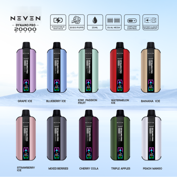 NEVEN puff 20k Puff 20000 puffs disposable vapes eu warehouse business style premium metal case animation LED screen dual mesh coil vape coming puff 25k 30k vapers - Image 2