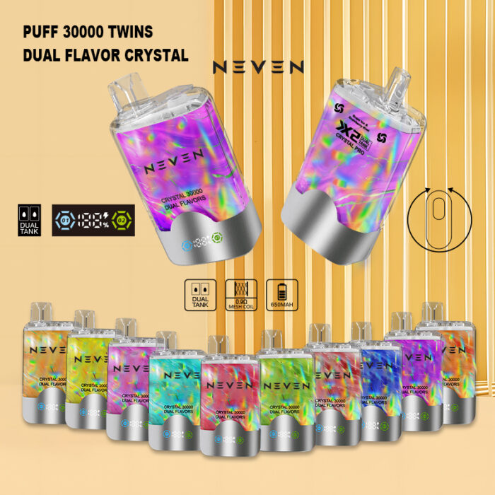 NEVEN Twins puff 30k 40k puffs vape crystal dual flavor vaper EU warehouse vapen puff 30000 40000 puffs vapes dual tank dual mesh coil LED screen coming puff 50K Vape - Image 2