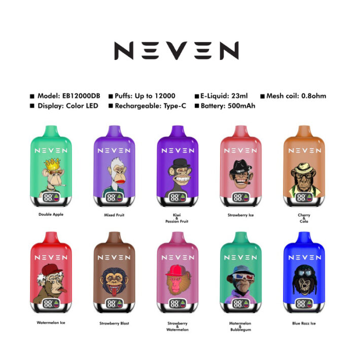 NEVEN Puff 12k 15k puff 15000 12000 digital box original NEVEN bang disposable vapes local warehouse 23ml cartridge mesh coil LED smart screen tornado 9000 e cigarette - Image 2