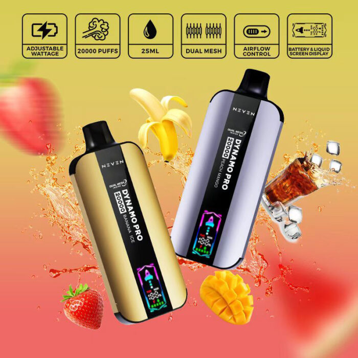 NEVEN puff 20k Puff 20000 puffs disposable vapes eu warehouse business style premium metal case animation LED screen dual mesh coil vape coming puff 25k 30k vapers